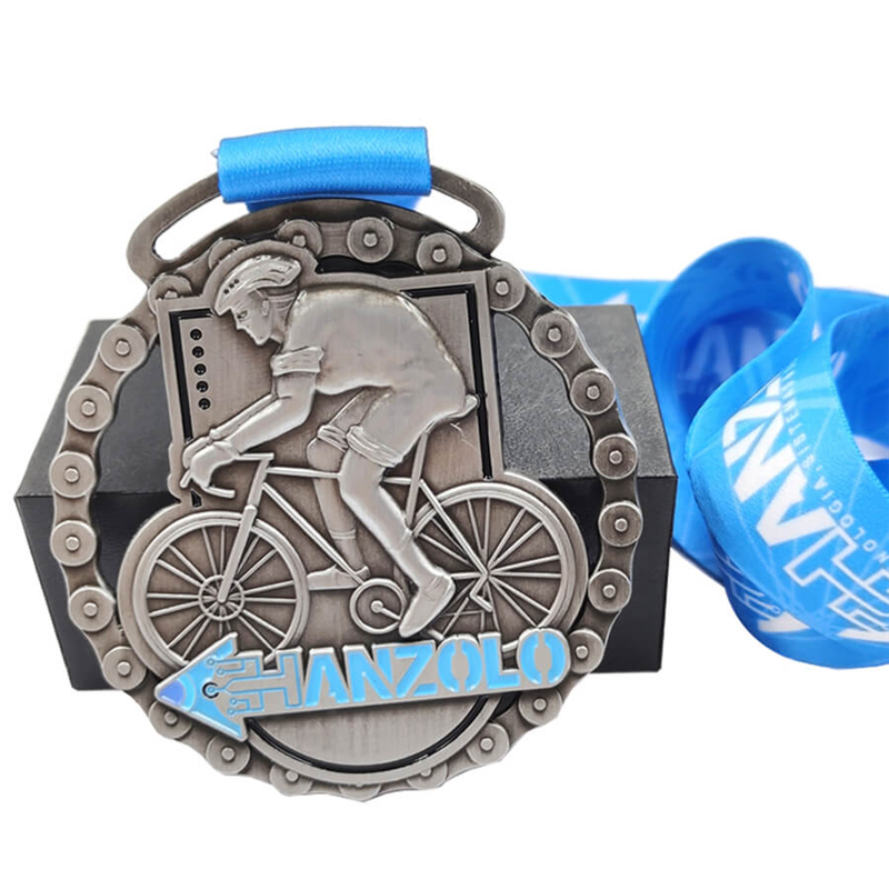 Custom 3d hollowed out bicycle cycling race medal