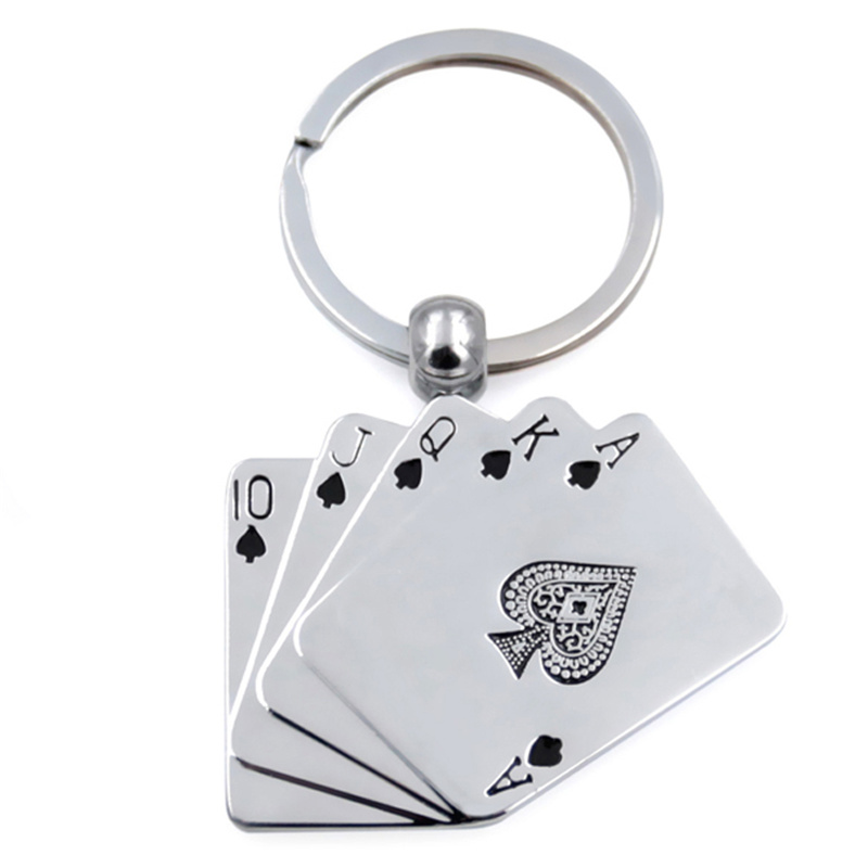 poker metal keychain