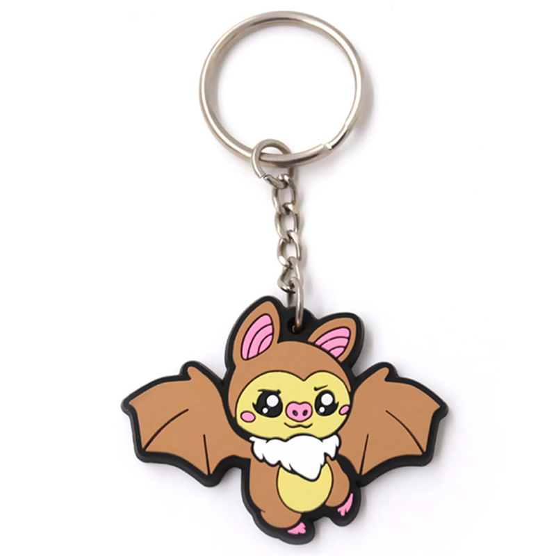 Pvc cute bat key keychain