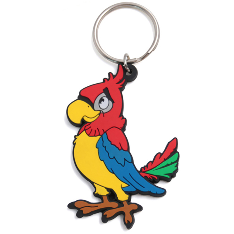 pvc bird keychain