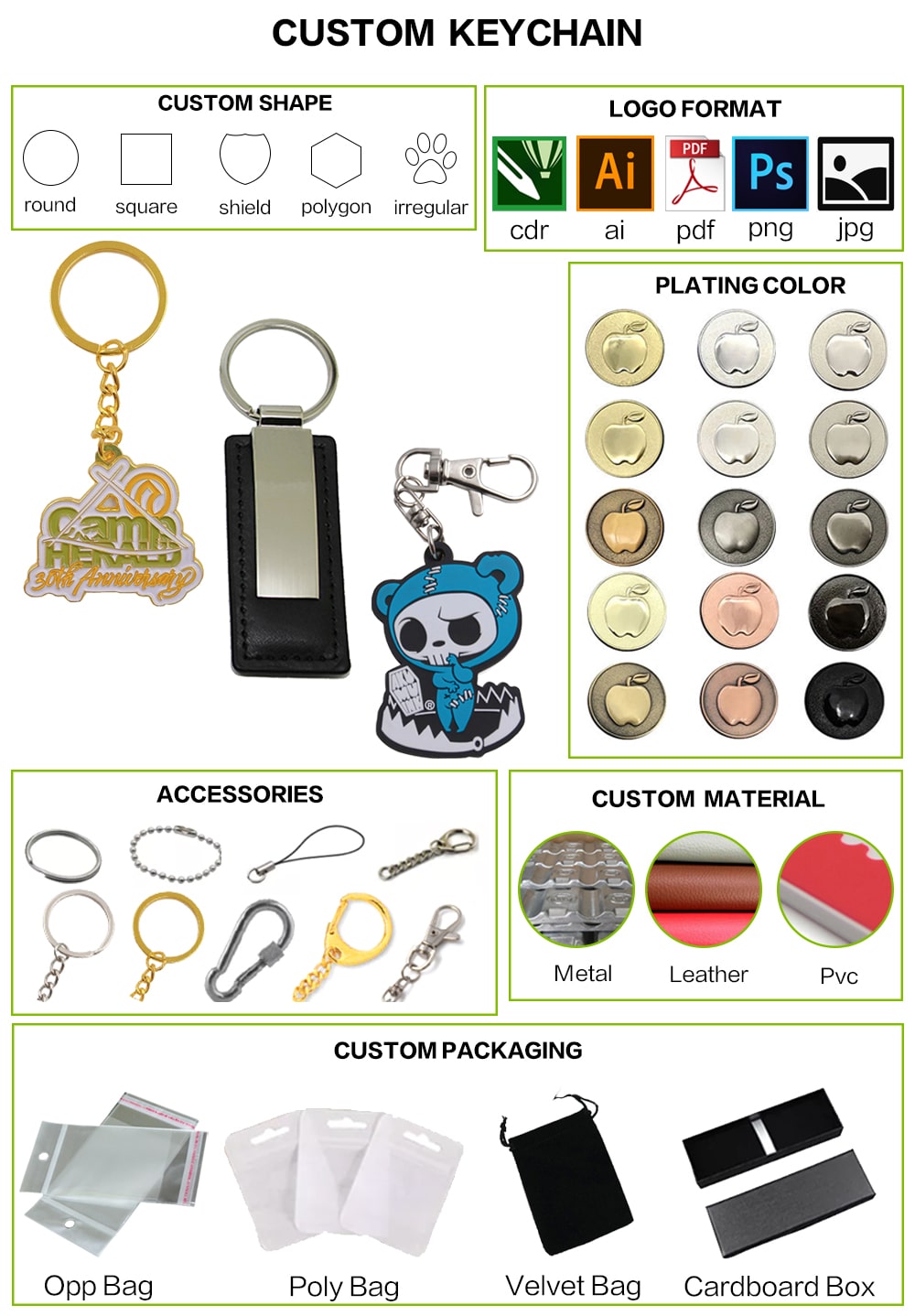 Customize your own logo leather keychain