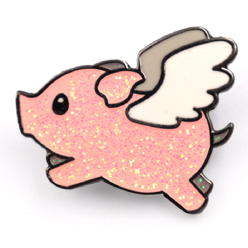 glitter pig pin