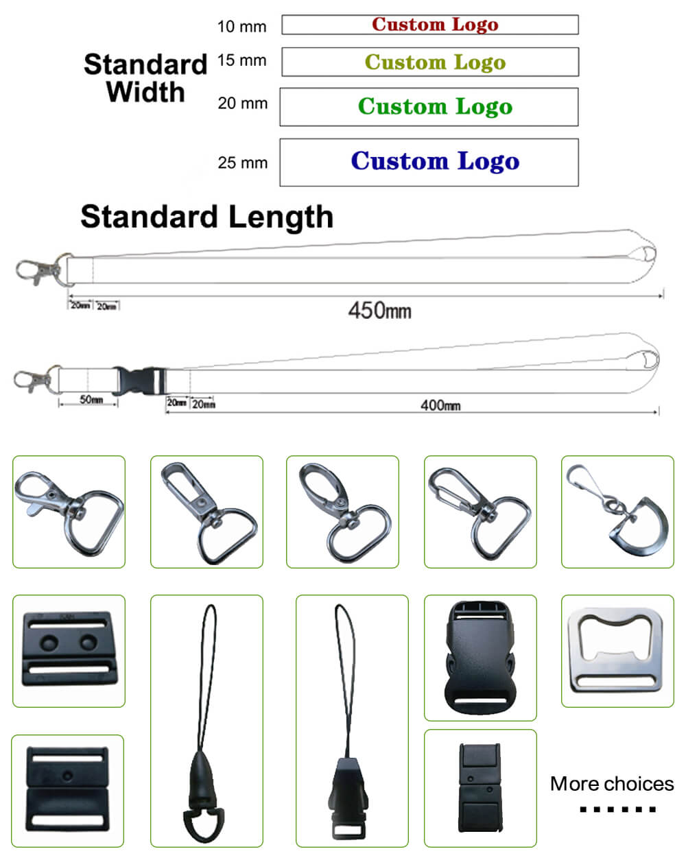 White safety breakaway lanyards