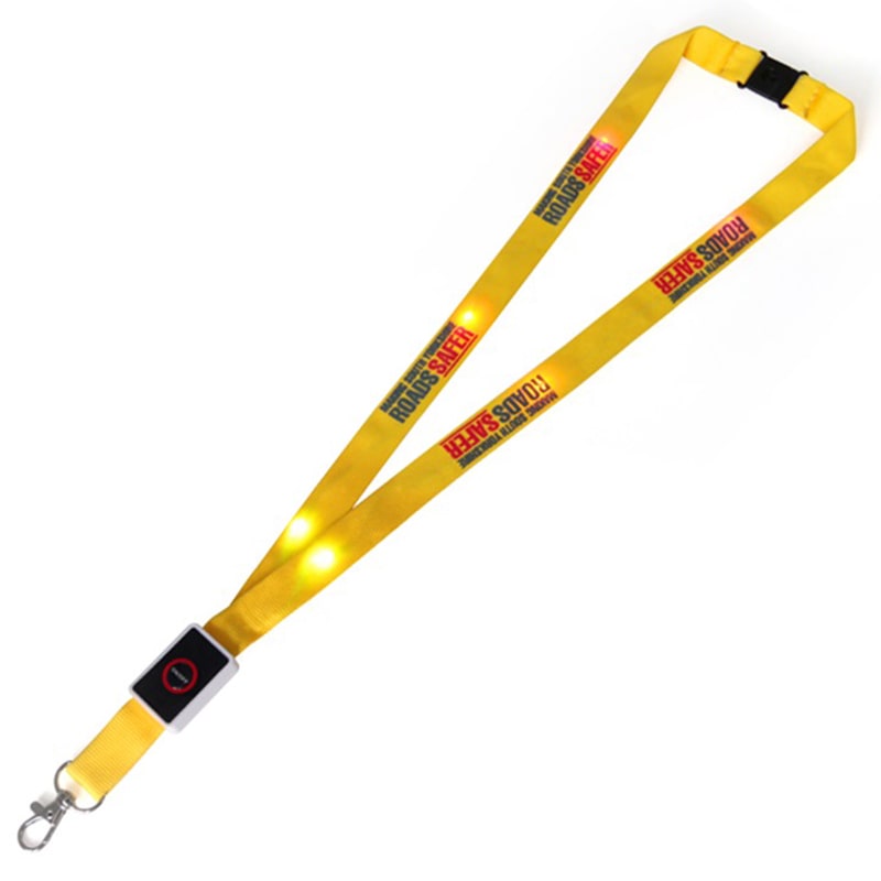 Yellow nylon led lanyard