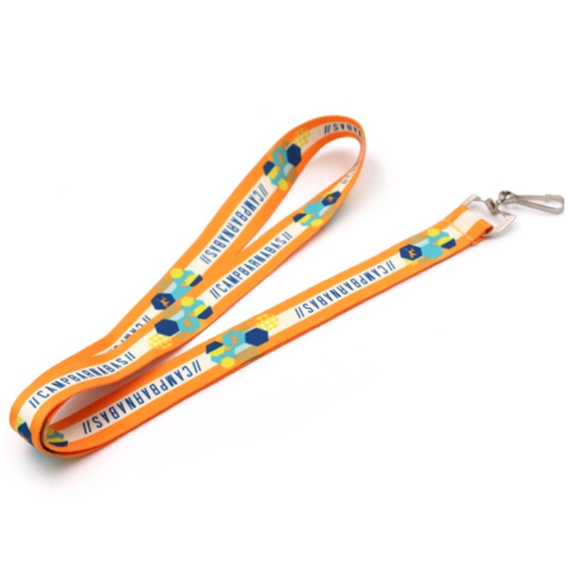 Orange polyester neck lanyard