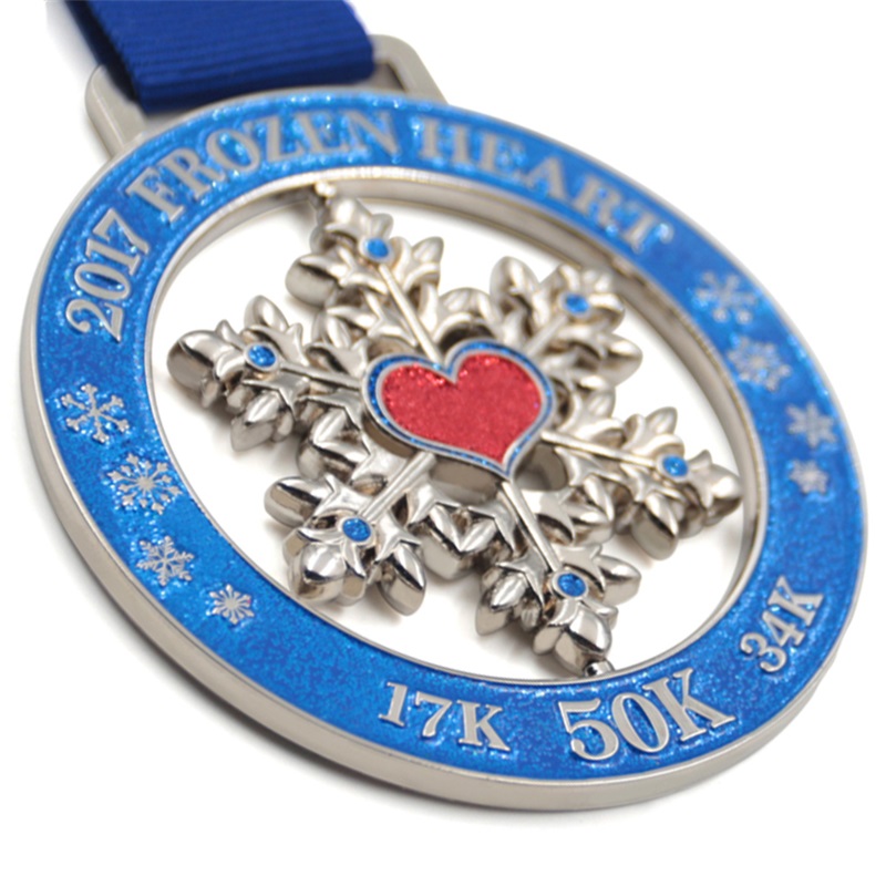 Snowflake hollow cut medal