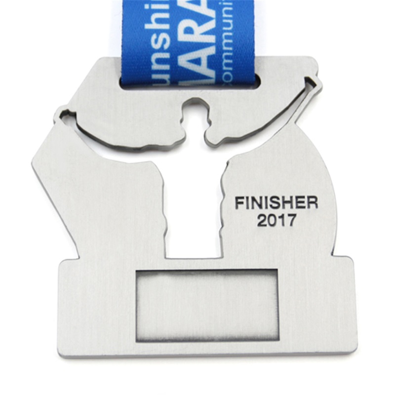 Silver marathon sport medal