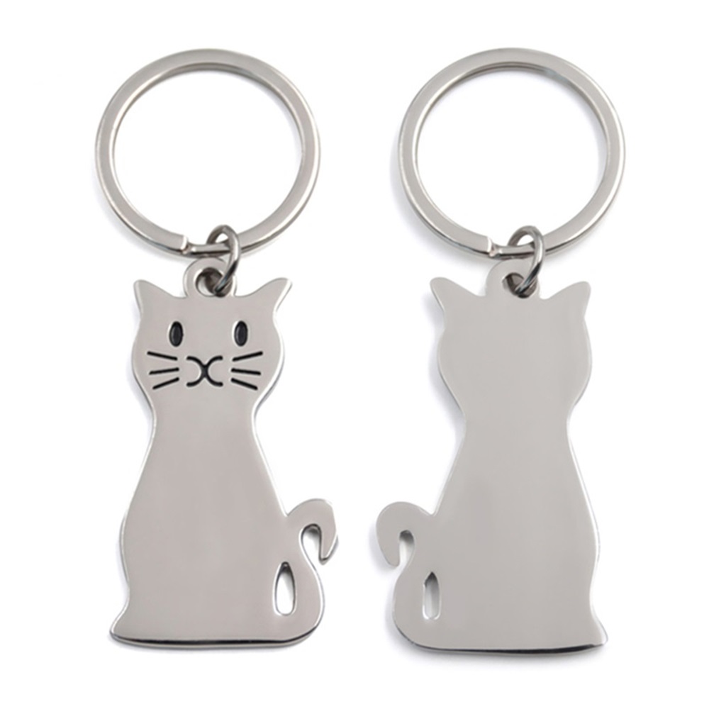 Metal cat keychain