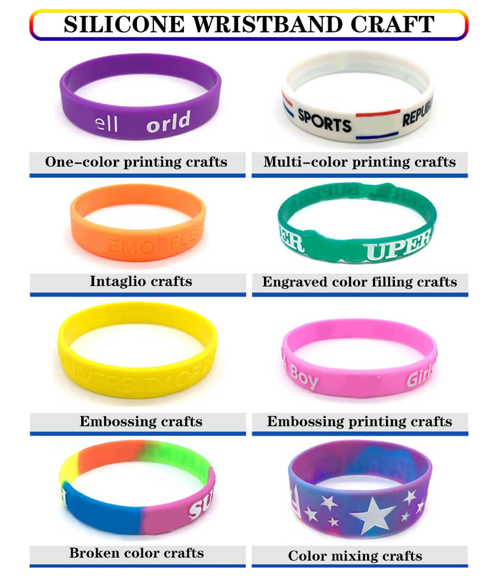 Custom rainbow silicone wristband