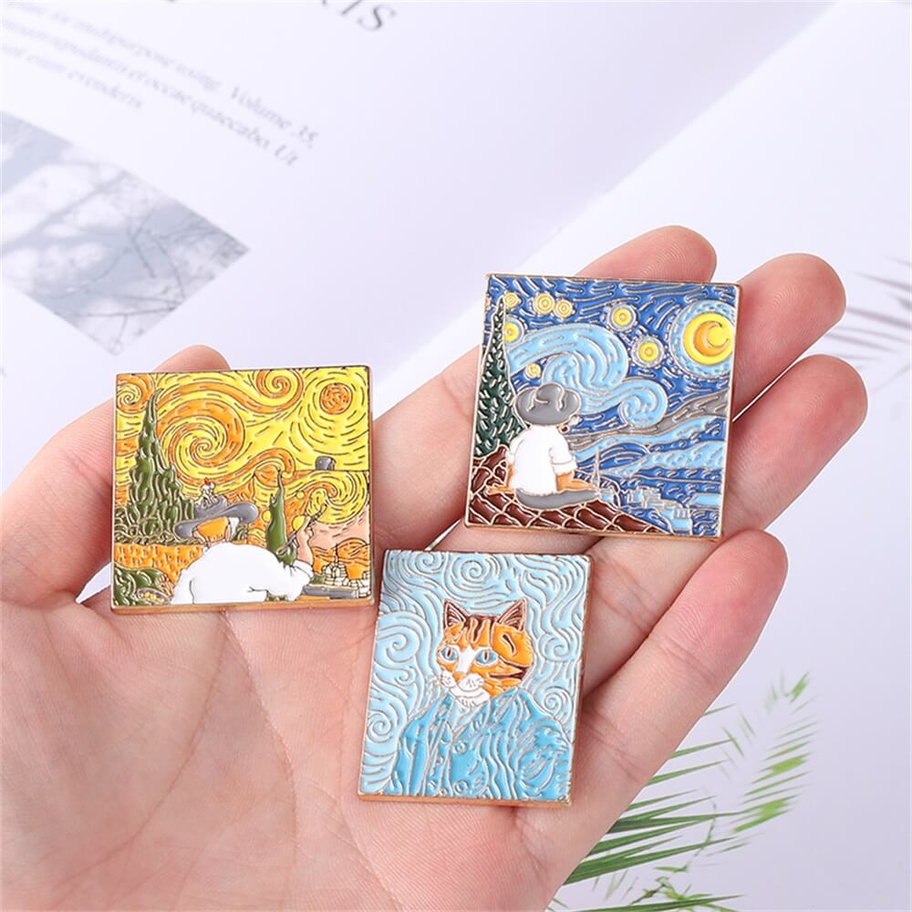 Oil painting enamel pin