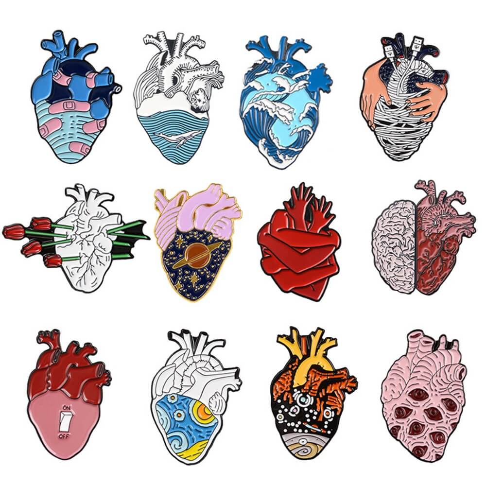 Heart lapel pin badge