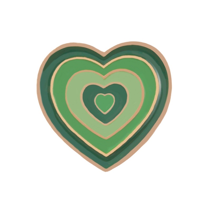 Love heart enamel pins
