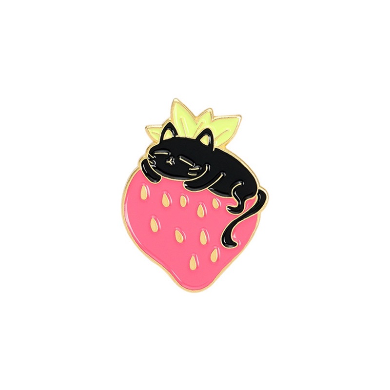 Strawberry enamel pins