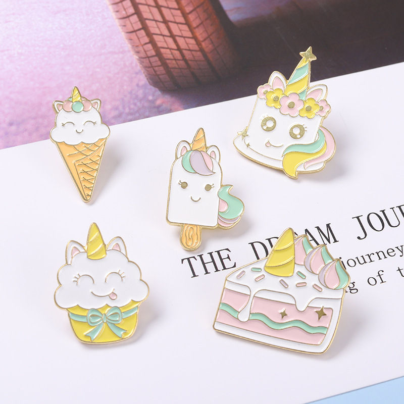 Unicorn ice cream enamel pin