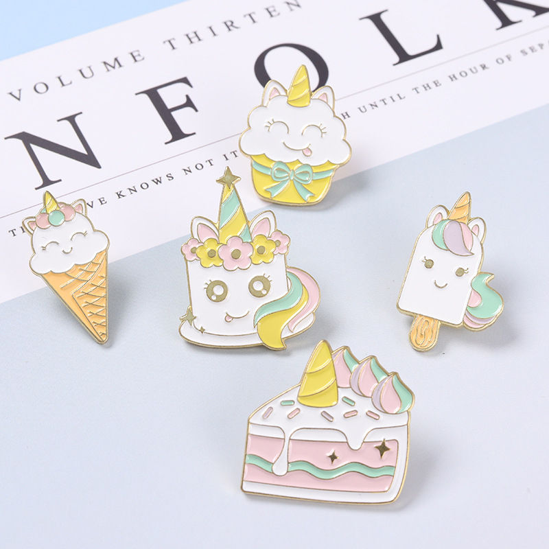 Unicorn ice cream enamel pins