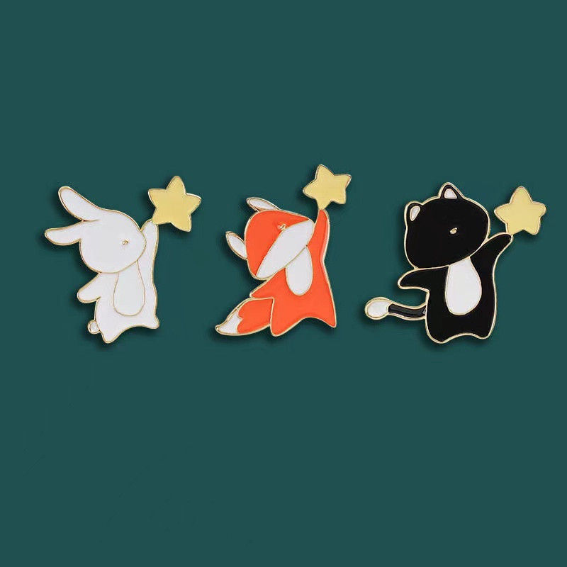 animal star enamel pins