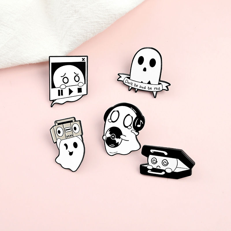 Ghost enamel pins