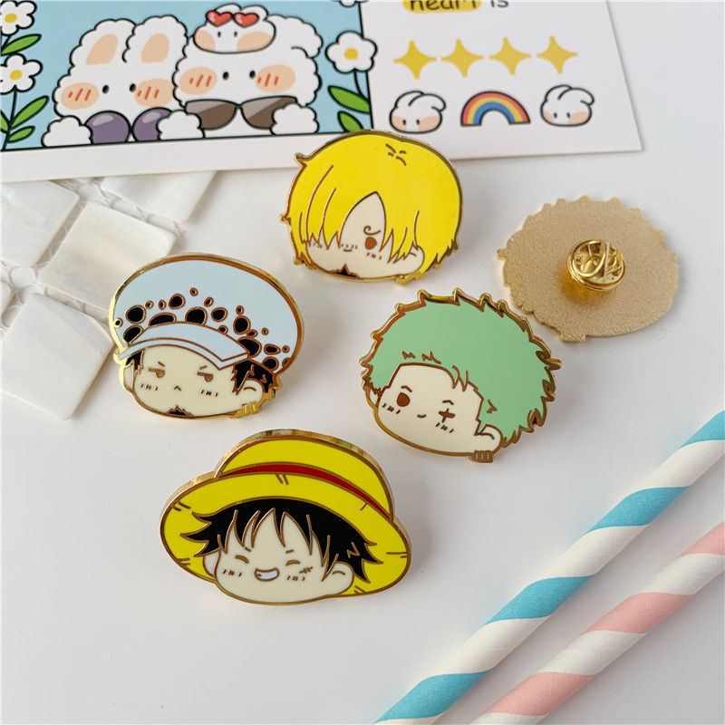 One piece enamel pins