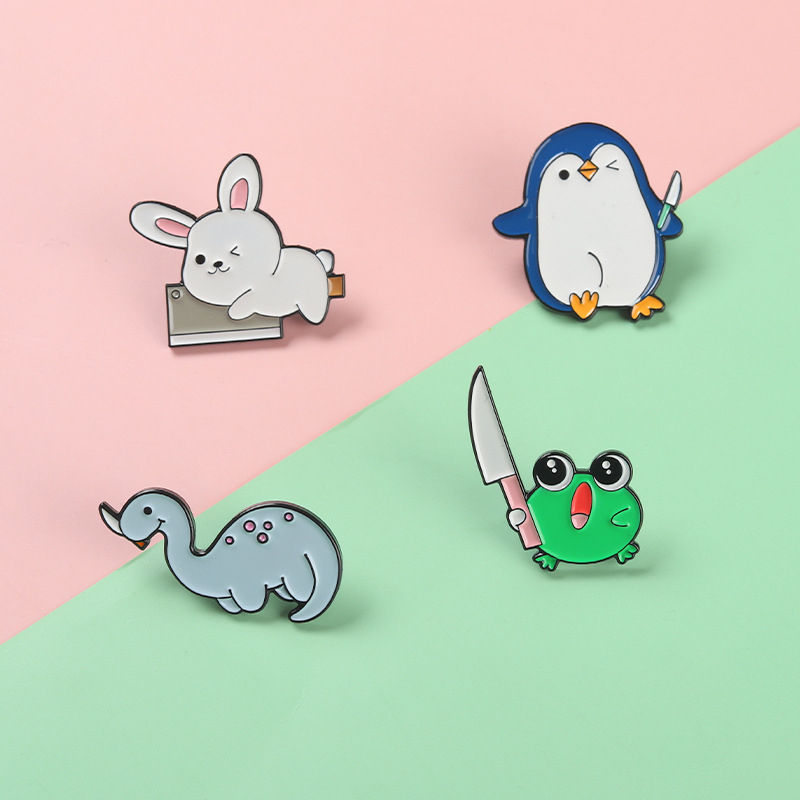 Animals Knife Enamel Pins