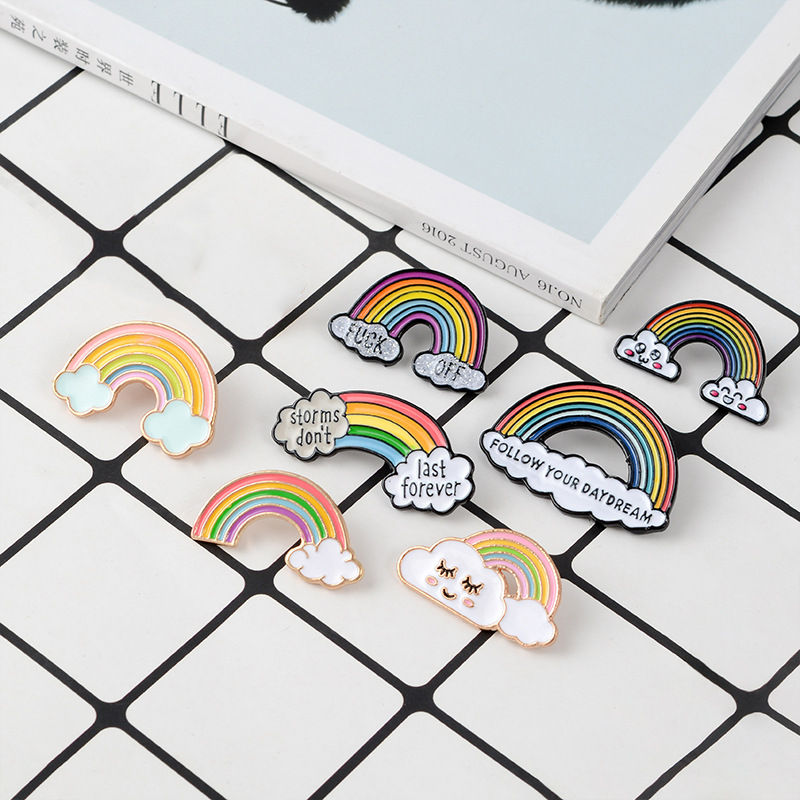 Rainbow enamel pins