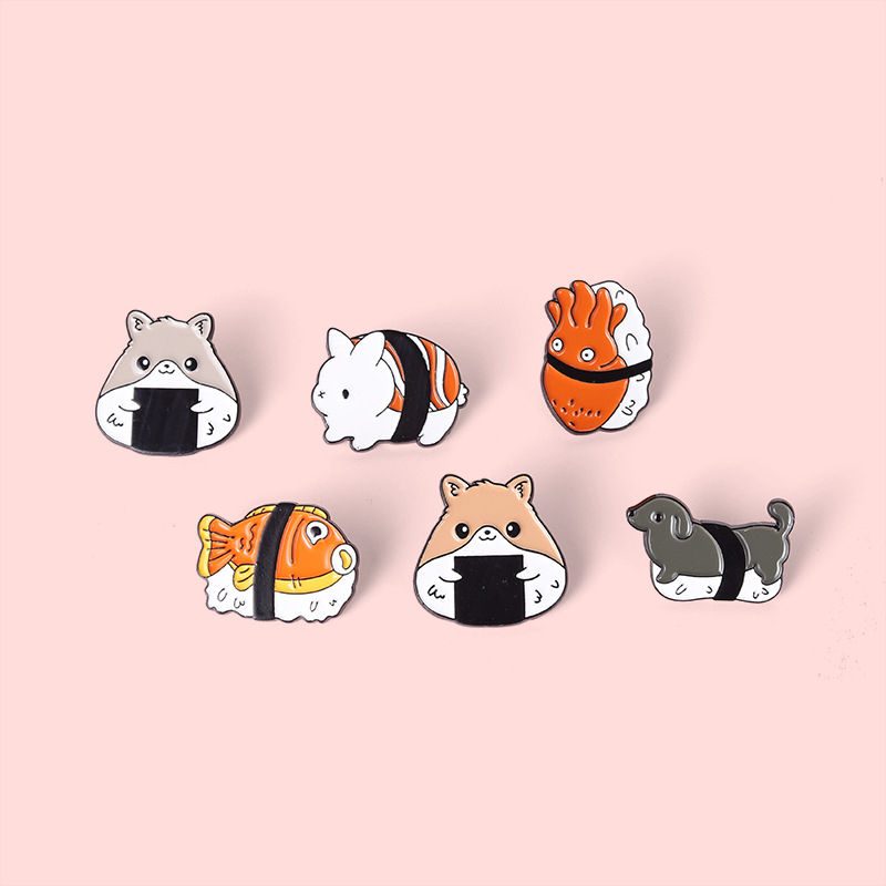 Sushi Metal Pins