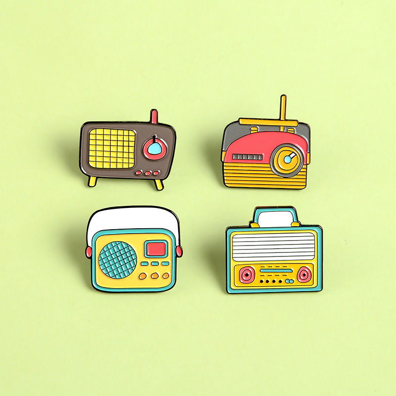 Radio enamel pin