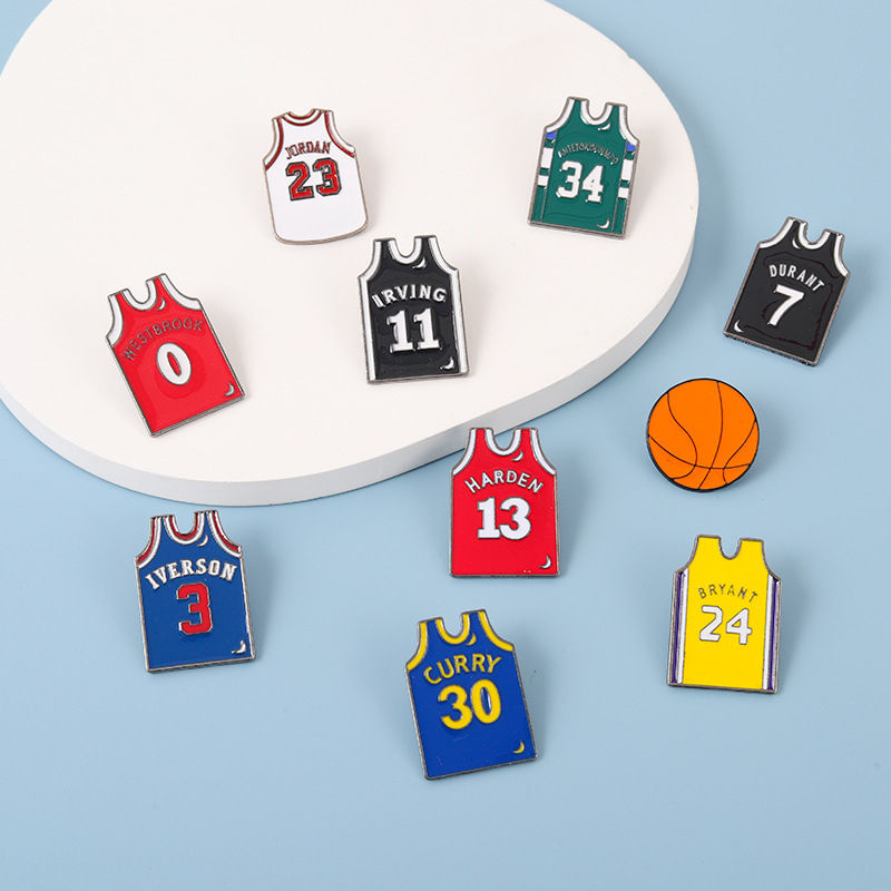 Basketball jersey enamel pins