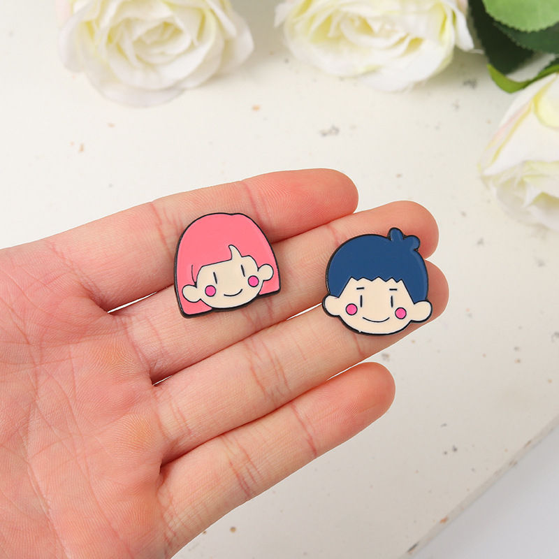 Cartoon Couple Pin Badges