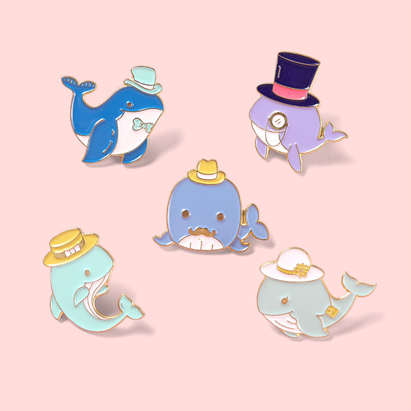 Gentleman Whale Enamel Pin