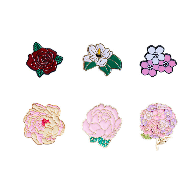 Flower enamel pins