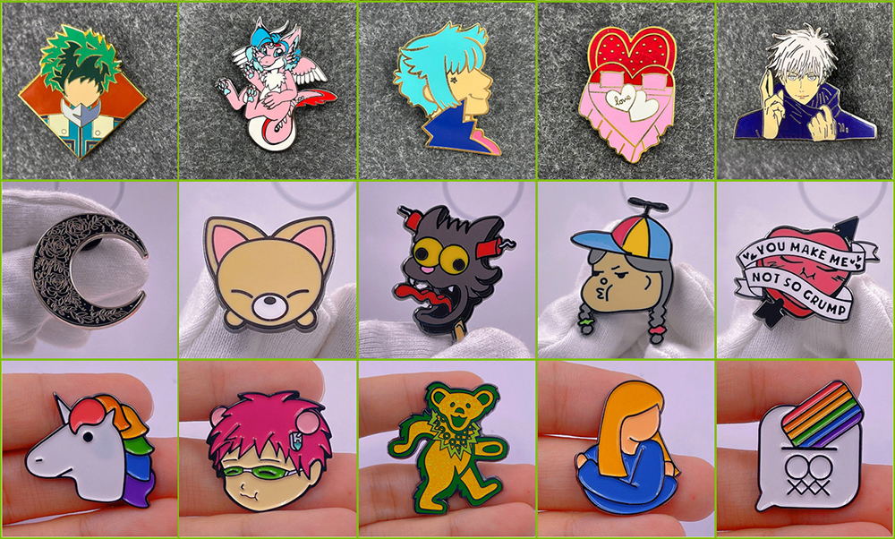 cartoon enamel pins